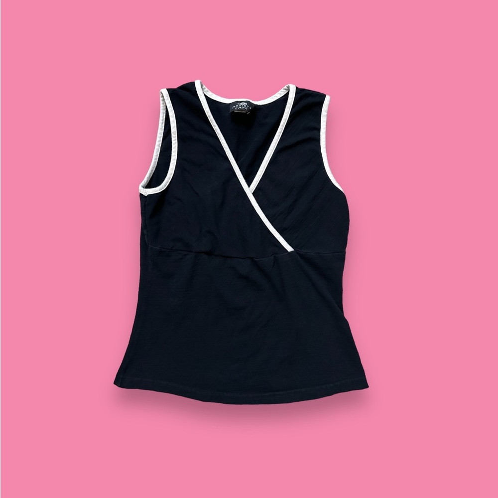 ✮90s faux wrap top tank top with white trim  ✮
